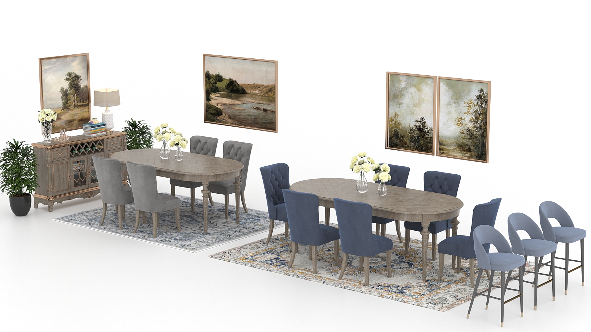 Traditional virtual staging style